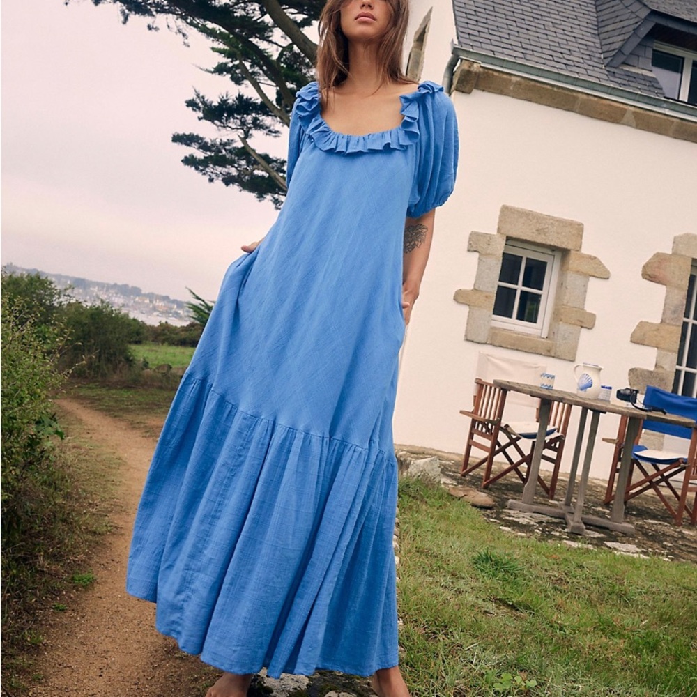 Free People Kaylyn Midi Dress Blue